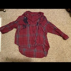 Maroon button up shirt
